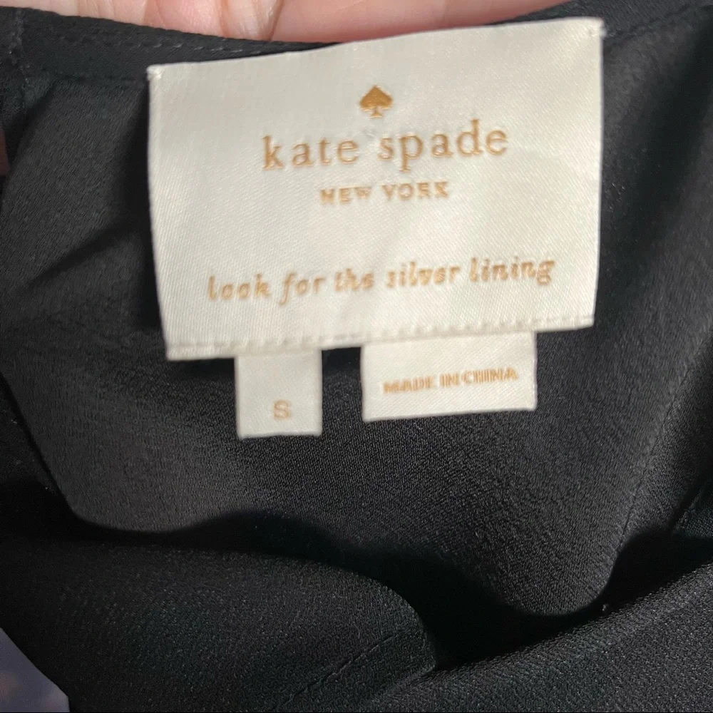 Kate Spade Cold Shoulder Ruffled Sleeveless Shift Dress Black‎ Small Y2K Prep